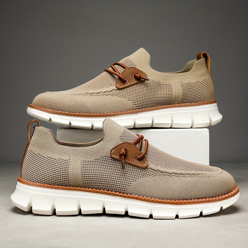 Herren Sneaker Slip-On leicht atmungsaktiv rutschfest flexible Sohle Alltag Büro Freizeit Schuhe