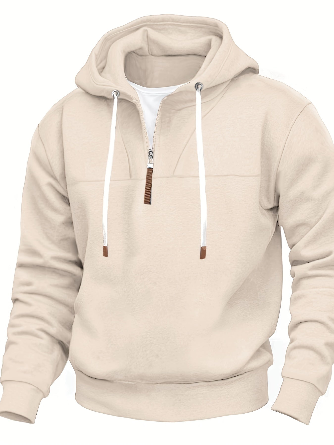 Herren Kapuzenpullover Cape Stil halber Reißverschluss locker geschnitten bequem