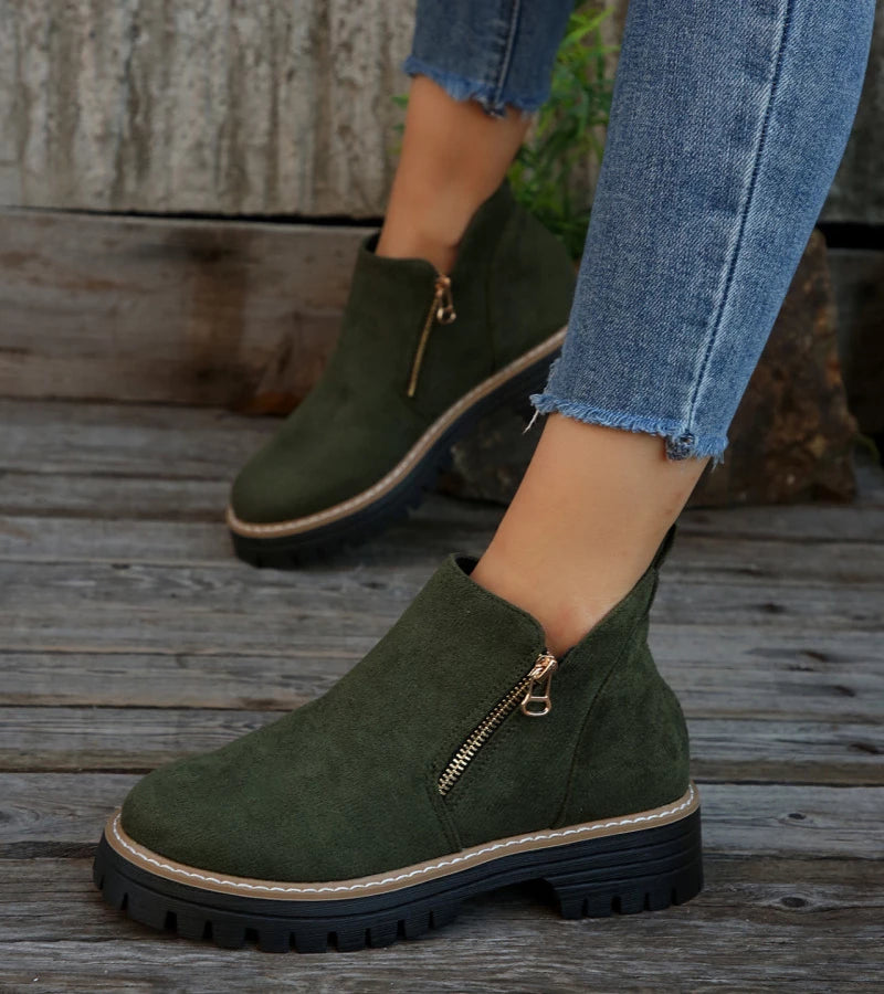Damen Stiefel orthopädisch rutschfest Reißverschluss gepolstert leicht Alltag Komfort Schuhe