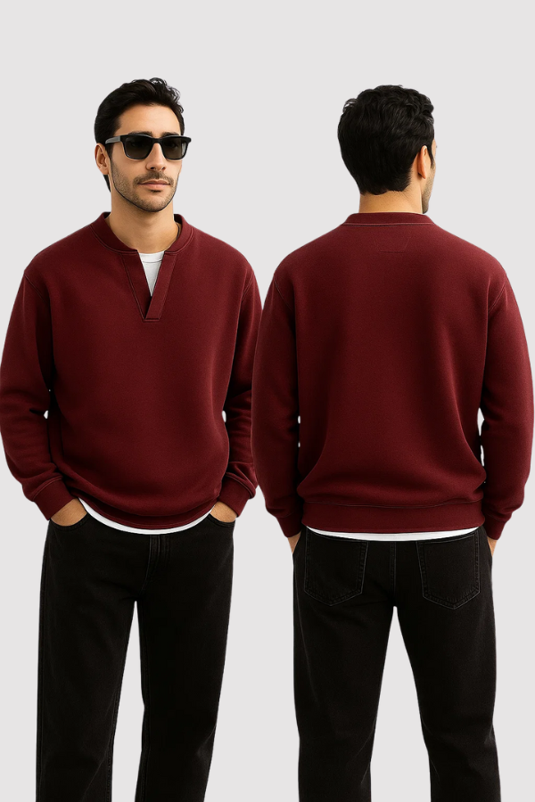 Herren Pullover Set zweiteiliges Set gestrickte lange Ärmel bequeme normale Passform