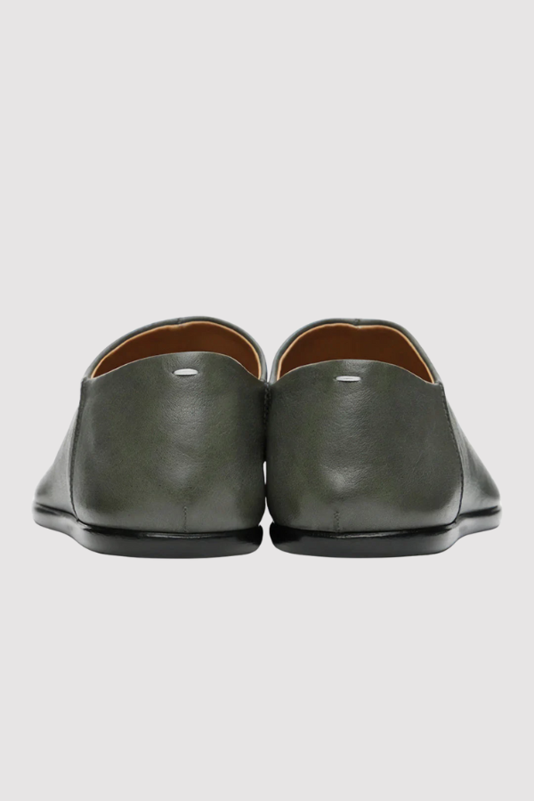 Herren Tabi Slipper Leder Kuhhaut gespaltene Zehen quadratisch verstellbare Ferse Slip-On