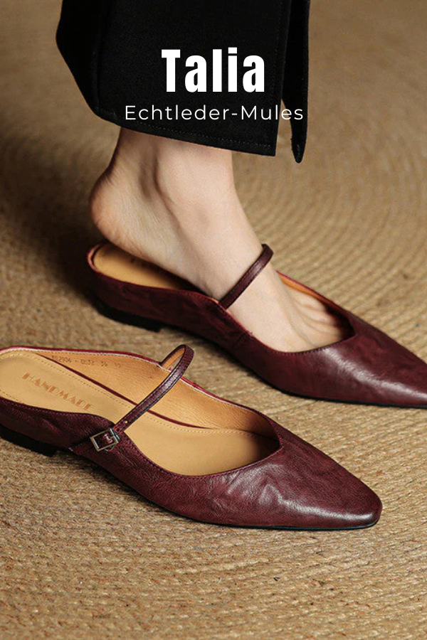 Damen Pantoletten spitz Mary Jane Riemen rutschfest bequem elegant