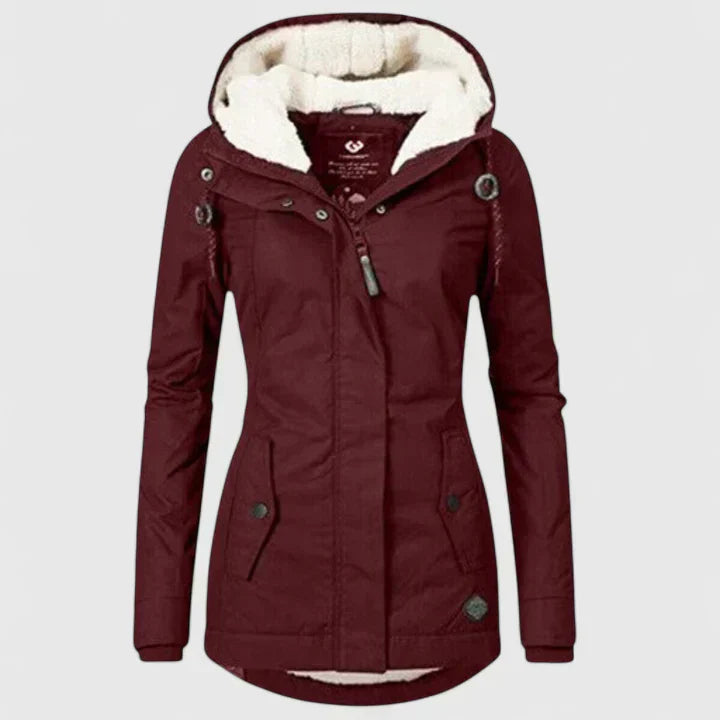 Damen Übergangsjacke Regular Fit Langarm Wattiert Wasserabweisend Freizeit Winterjacke Warm Casual