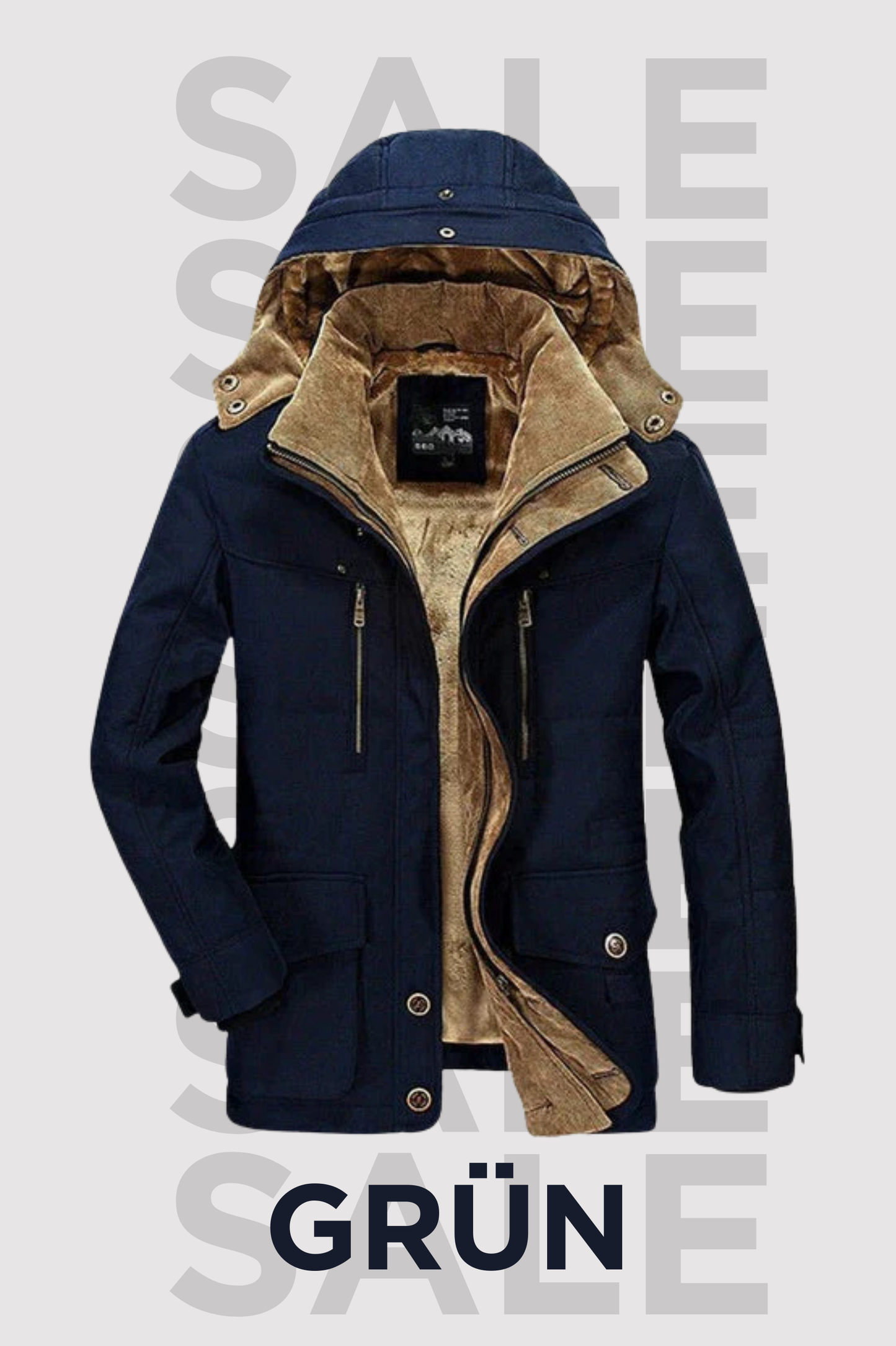 Herren Winterjacke Regular Fit Warm Gefüttert Winddicht Wetterfest Reißverschluss Freizeit Outdoor