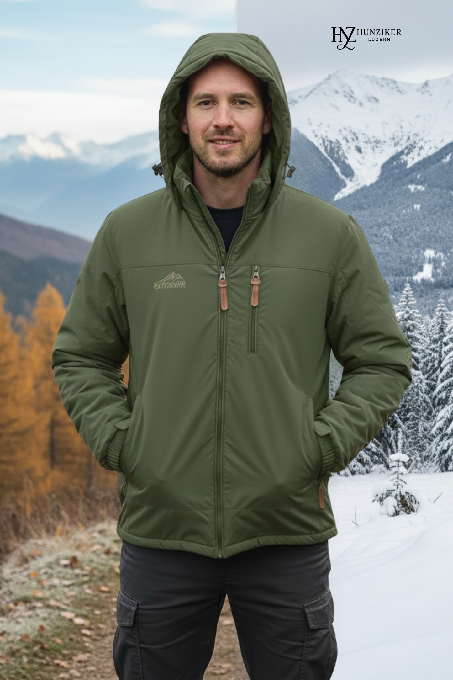 Herren Wintermantel Thermo Regular Fit Fleece gefüttert Wasserdicht Winddicht Kapuze abnehmbar