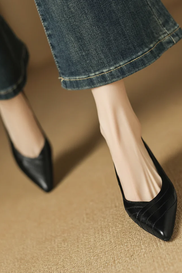 Damen Pumps spitzer Absatz Slip-On elegant bequem vielseitig