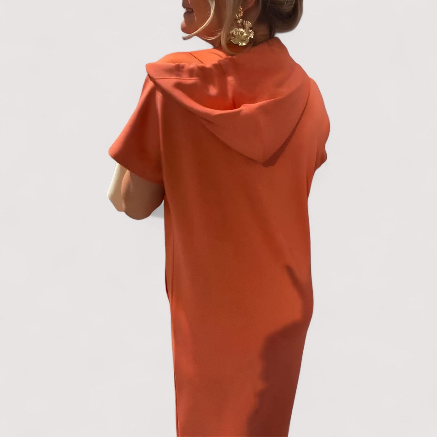 Damen Kapuzenkleid locker bequem mit Taschen lässig vielseitig