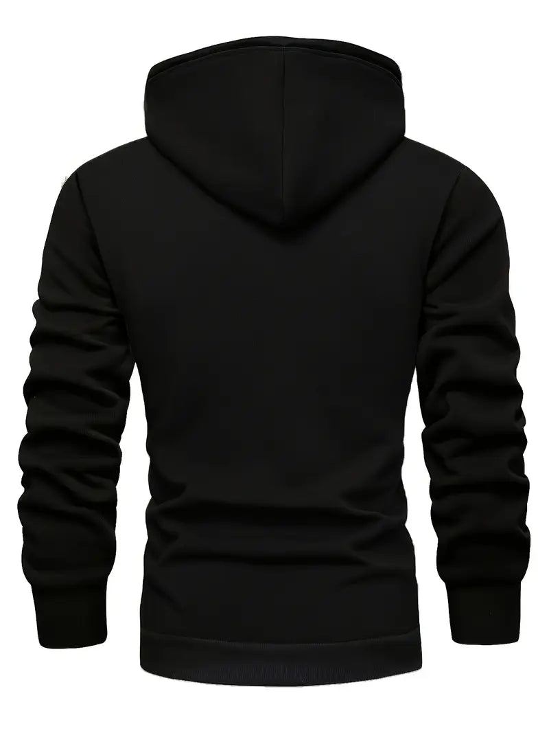 Herren Kapuzenpullover Fleece Polyester Langarm Kängurutasche Kapuze regul