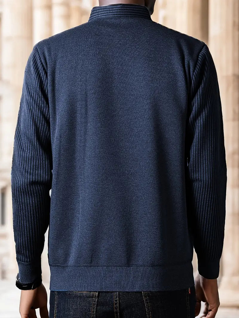 Herren Strickpullover mit V-Ausschnitt Slim Fit weiche atmungsaktive Langarm