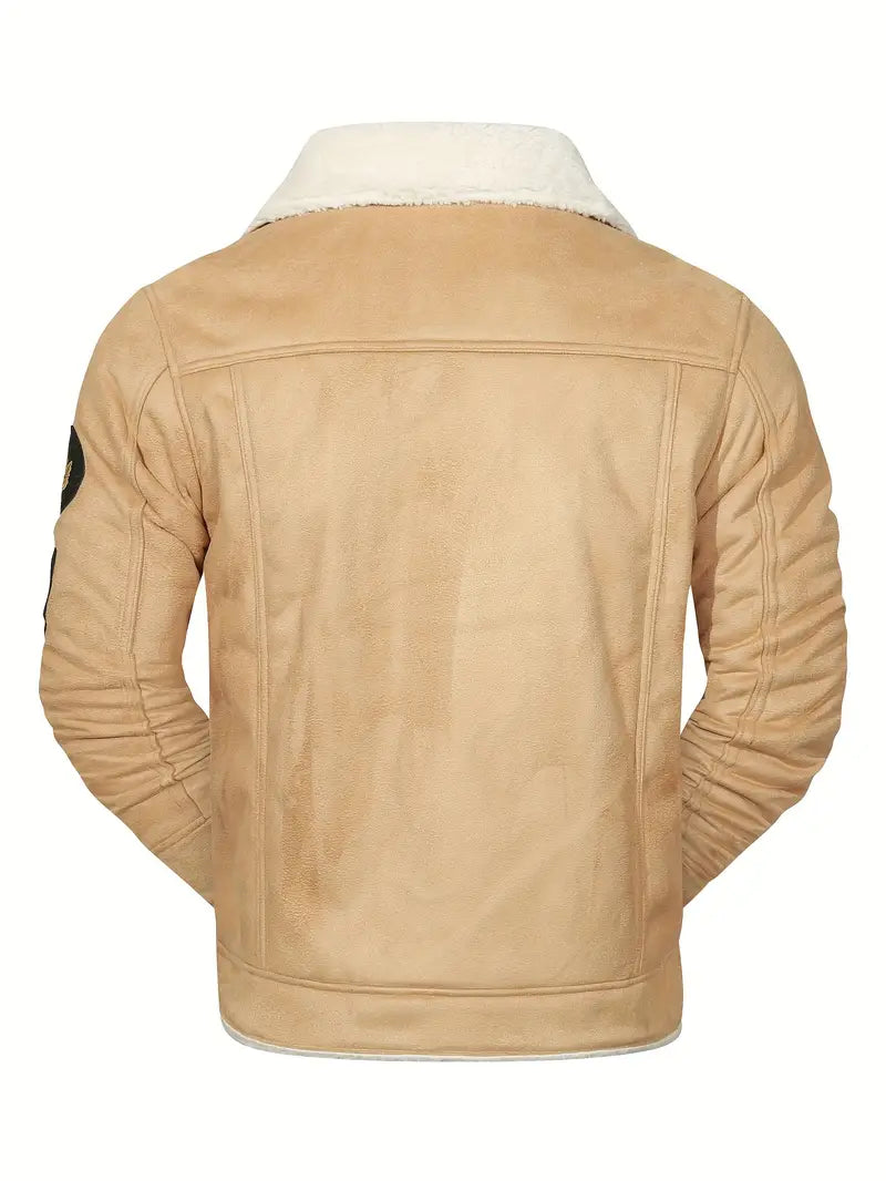 Herren Jacke Langarm Kunstfell Futter Polyester Regular Fit Warm Freizeit Urban Übergangsjacke