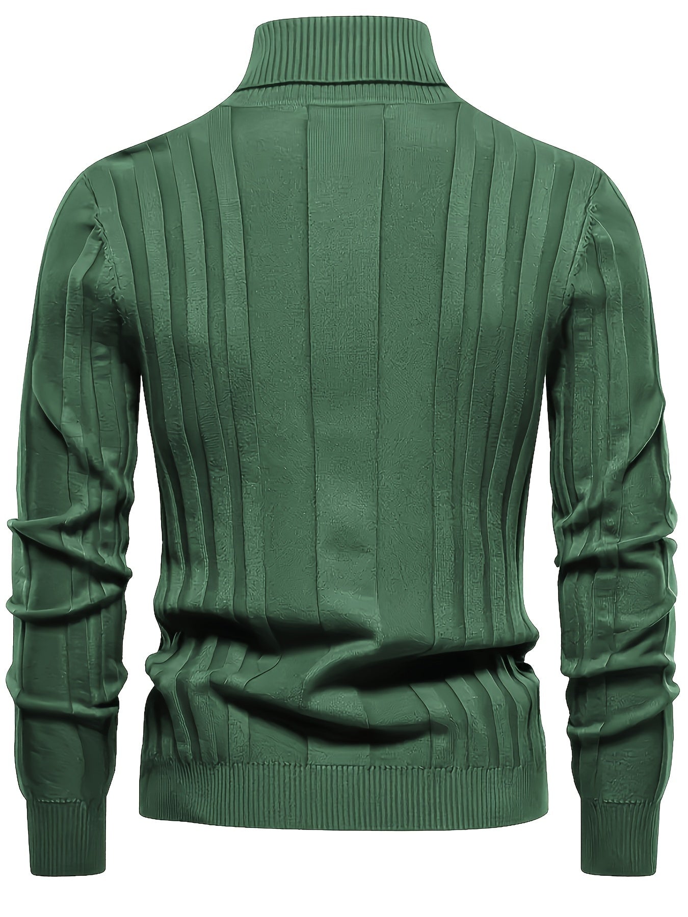 Herren Rollkragenpullover gerippt Slim Fit elastisch Langarm bequem warm