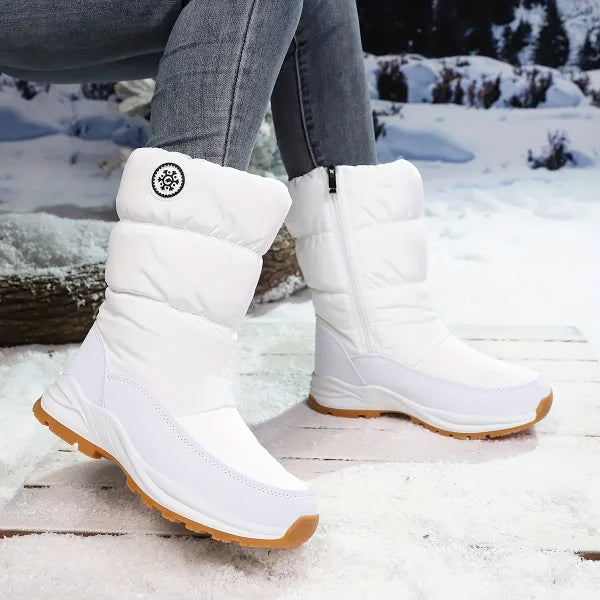 Damen Winterstiefel isoliert rutschfest Reißverschluss warm gefüttert Schneestiefel Alltag Outdoor Schuhe
