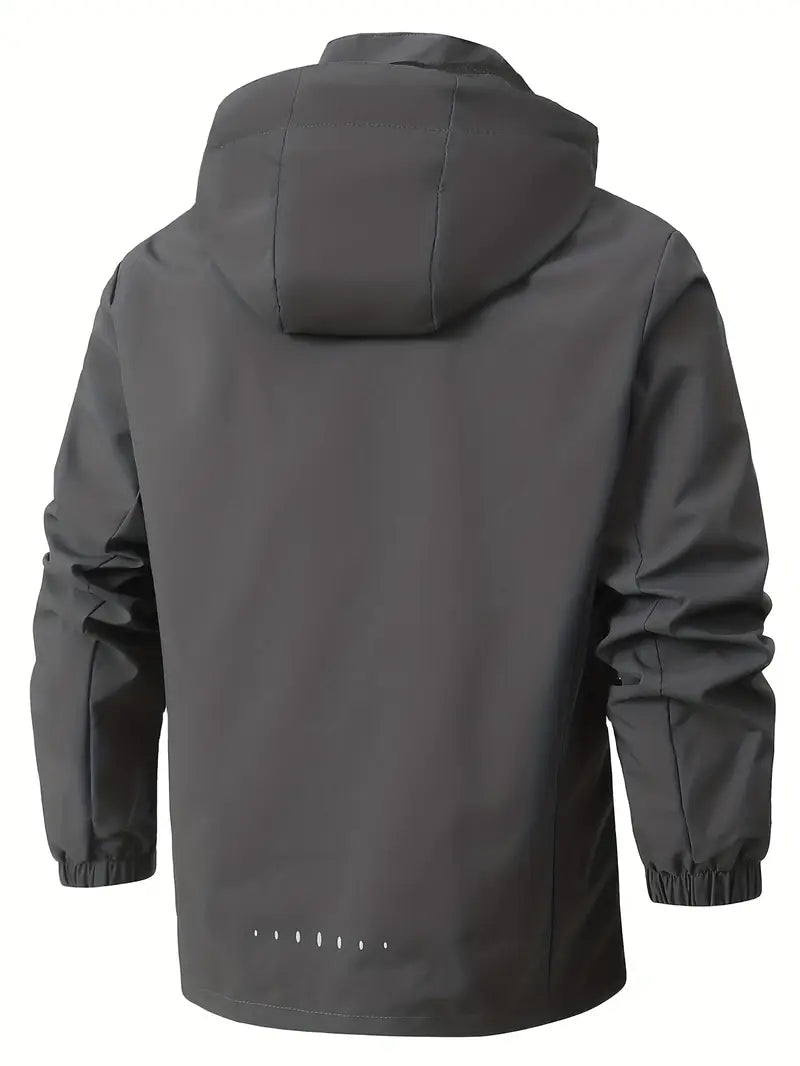 Herren Regenmantel Regular Fit Wasserdicht Leicht Atmungsaktiv Kapuze Alltag Outdoor Freizeit