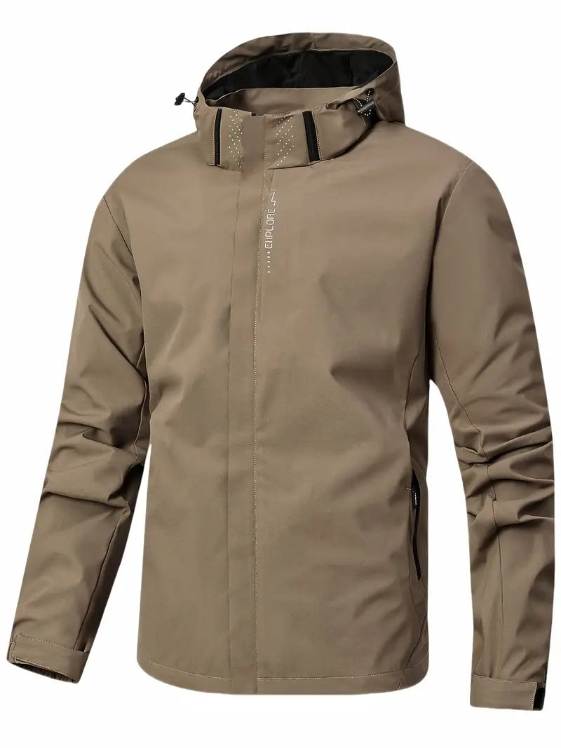 Herren Regenmantel Regular Fit Wasserdicht Leicht Atmungsaktiv Kapuze Alltag Outdoor Freizeit