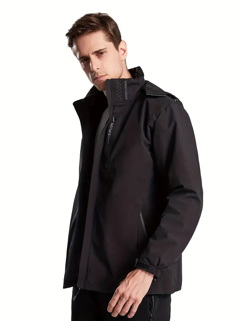 Herren Regenmantel Regular Fit Wasserdicht Leicht Atmungsaktiv Kapuze Alltag Outdoor Freizeit