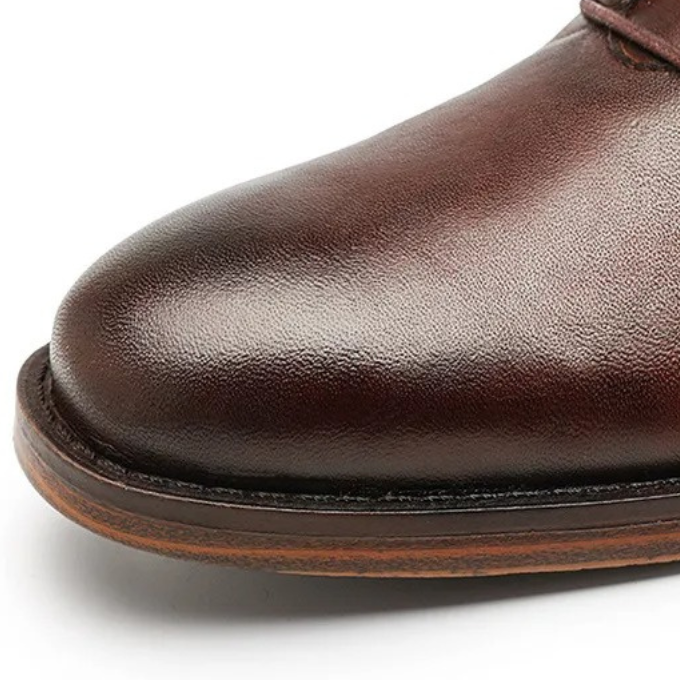 Herren Stiefel Leder elegant rutschfest Zuglasche bequem klassisch Alltag Business Casual