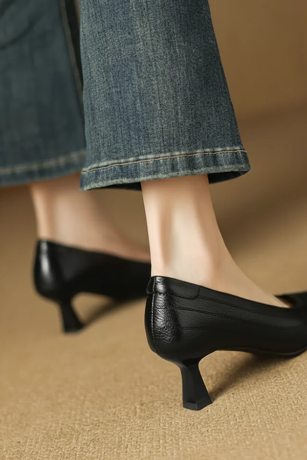 Damen Pumps spitzer Absatz Slip-On elegant bequem vielseitig