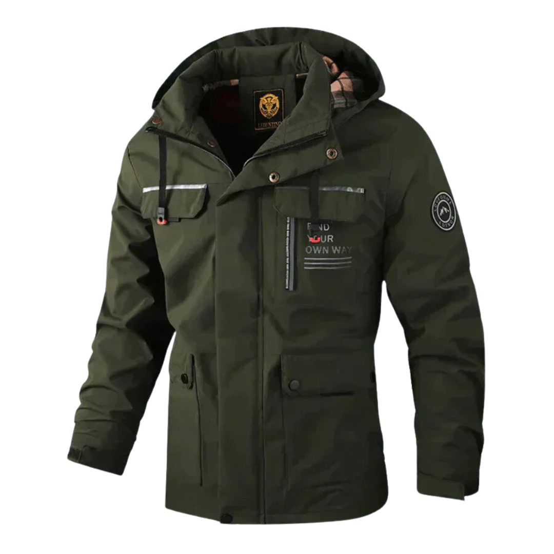 Herren Winterjacke Regular Fit Warm Wetterfest Elegant Outdoor Stadt Berge Komfort Winter