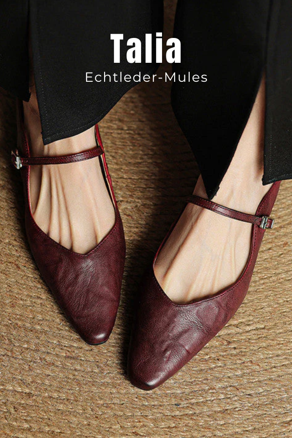 Damen Pantoletten spitz Mary Jane Riemen rutschfest bequem elegant