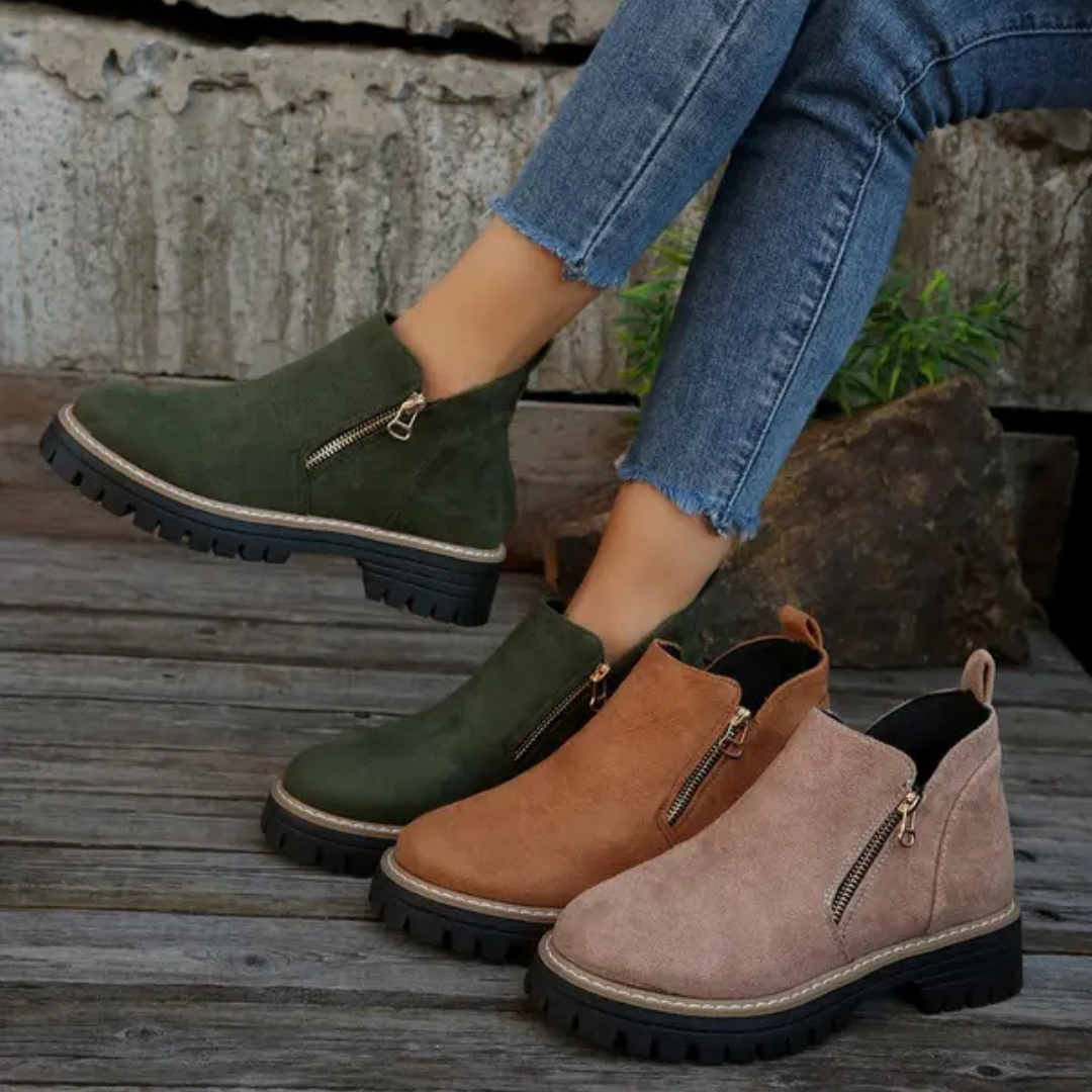 Damenstiefel Reißverschluss-Außensohle ist rutschfest und bequem im Chelsea-Stil
