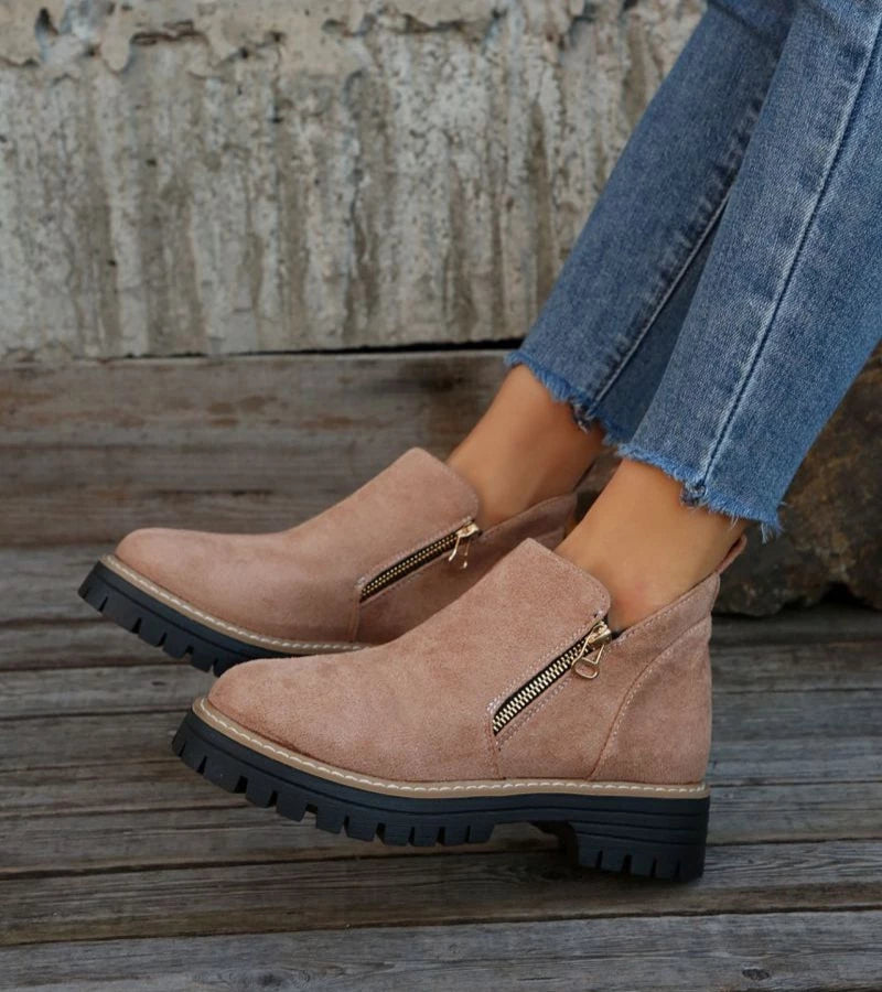 Damen Stiefel orthopädisch rutschfest Reißverschluss gepolstert leicht Alltag Komfort Schuhe