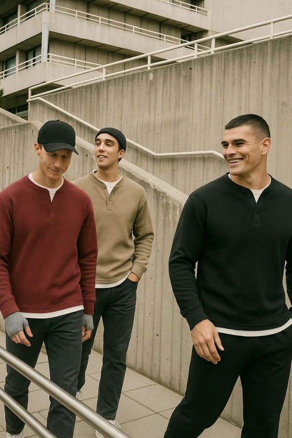 Herren Pullover Set zweiteiliges Set gestrickte lange Ärmel bequeme normale Passform