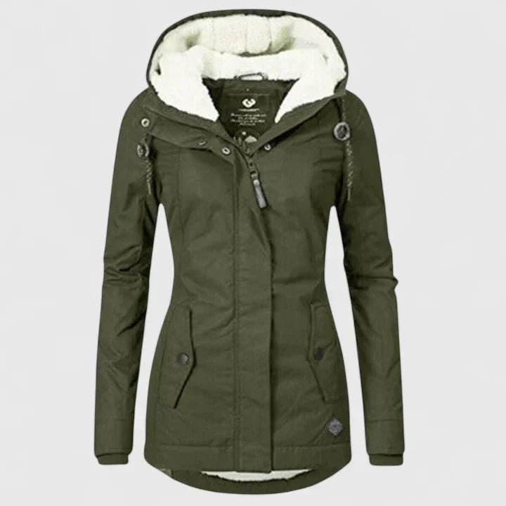 Damen Übergangsjacke Regular Fit Langarm Wattiert Wasserabweisend Freizeit Winterjacke Warm Casual