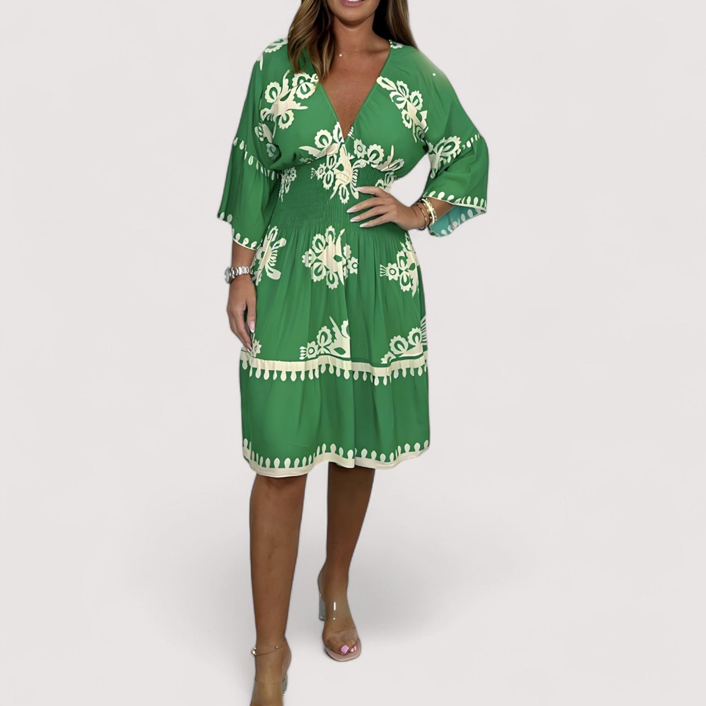 Damen Kleid Boho Stickerei locker Passform fließend vielseitig elegant