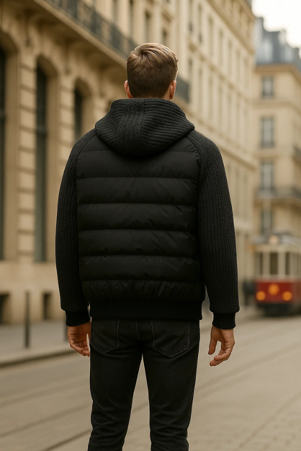 Herren Winterjacke Slim Fit Winddicht Wasserabweisend Leicht Kapuze Outdoor Warm Funktionsjacke