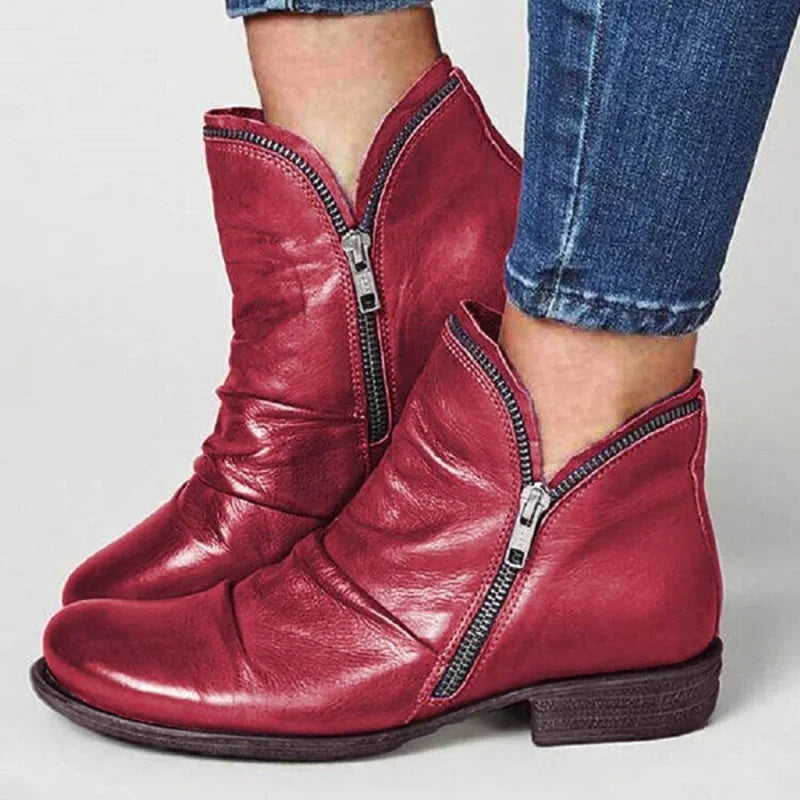 Damen Stiefeletten orthopädischer Reißverschluss rutschfest flexibel, bequem