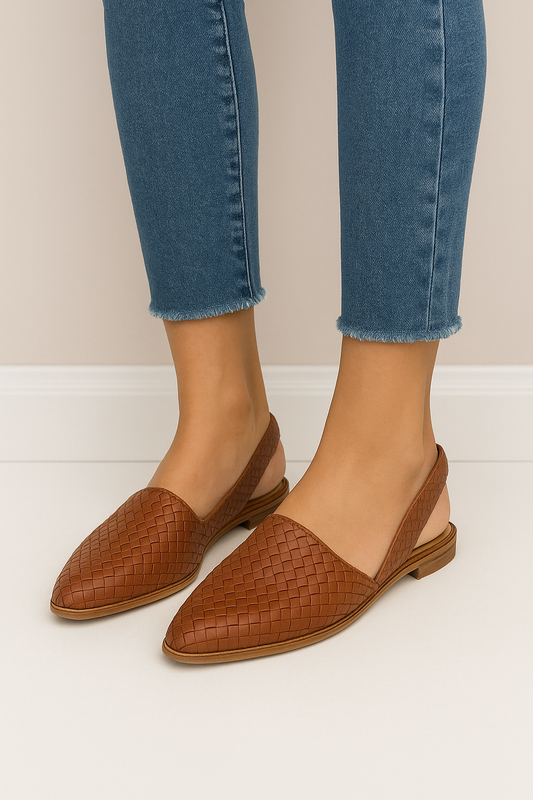 WILHELM | Damen Lederslipper mit Flechtstruktur für Arbeit & Freizeit