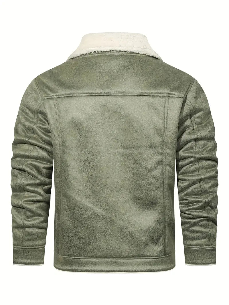 Herren Jacke Langarm Kunstfell Futter Polyester Regular Fit Warm Freizeit Urban Übergangsjacke