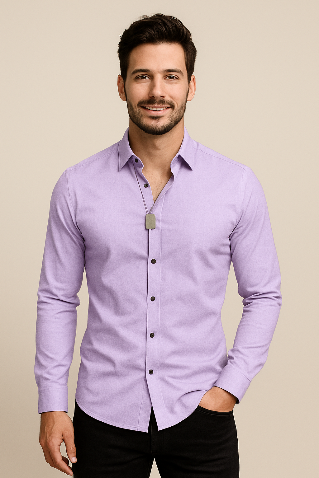 WILHELM | Herren Langarmhemd mit Stretch für Büro und Alltag