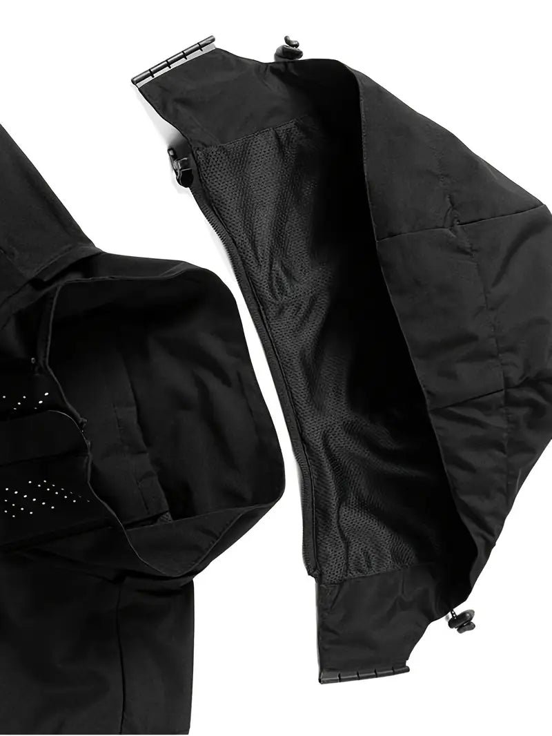 Herren Regenmantel Regular Fit Wasserdicht Leicht Atmungsaktiv Kapuze Alltag Outdoor Freizeit