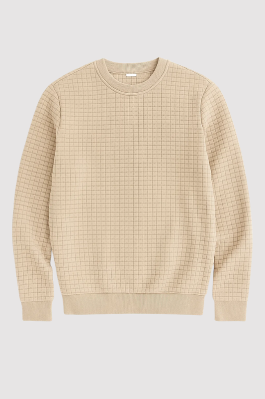 Herren Strickpullover Rundhals Karo Langarm bequem vielseitig
