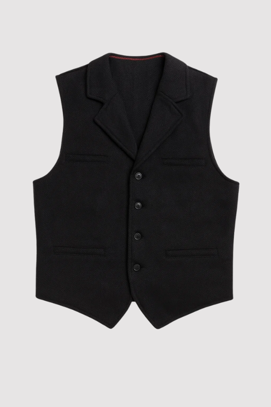 Herren Weste klassische Revers Knopfleiste elegante Passform vielseitig