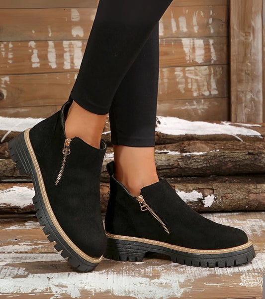 Damen Stiefel orthopädisch rutschfest Reißverschluss gepolstert leicht Alltag Komfort Schuhe