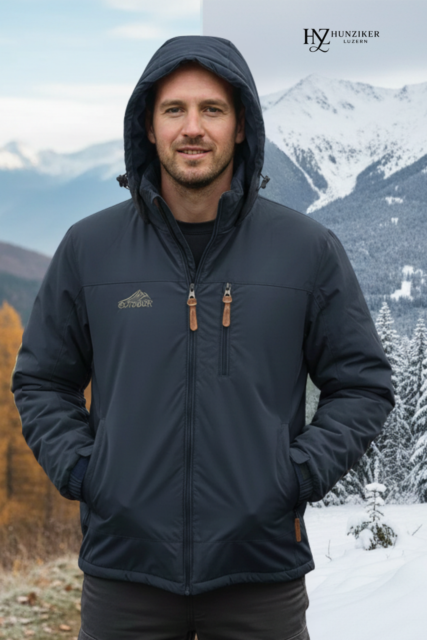 Herren Wintermantel Thermo Regular Fit Fleece gefüttert Wasserdicht Winddicht Kapuze abnehmbar