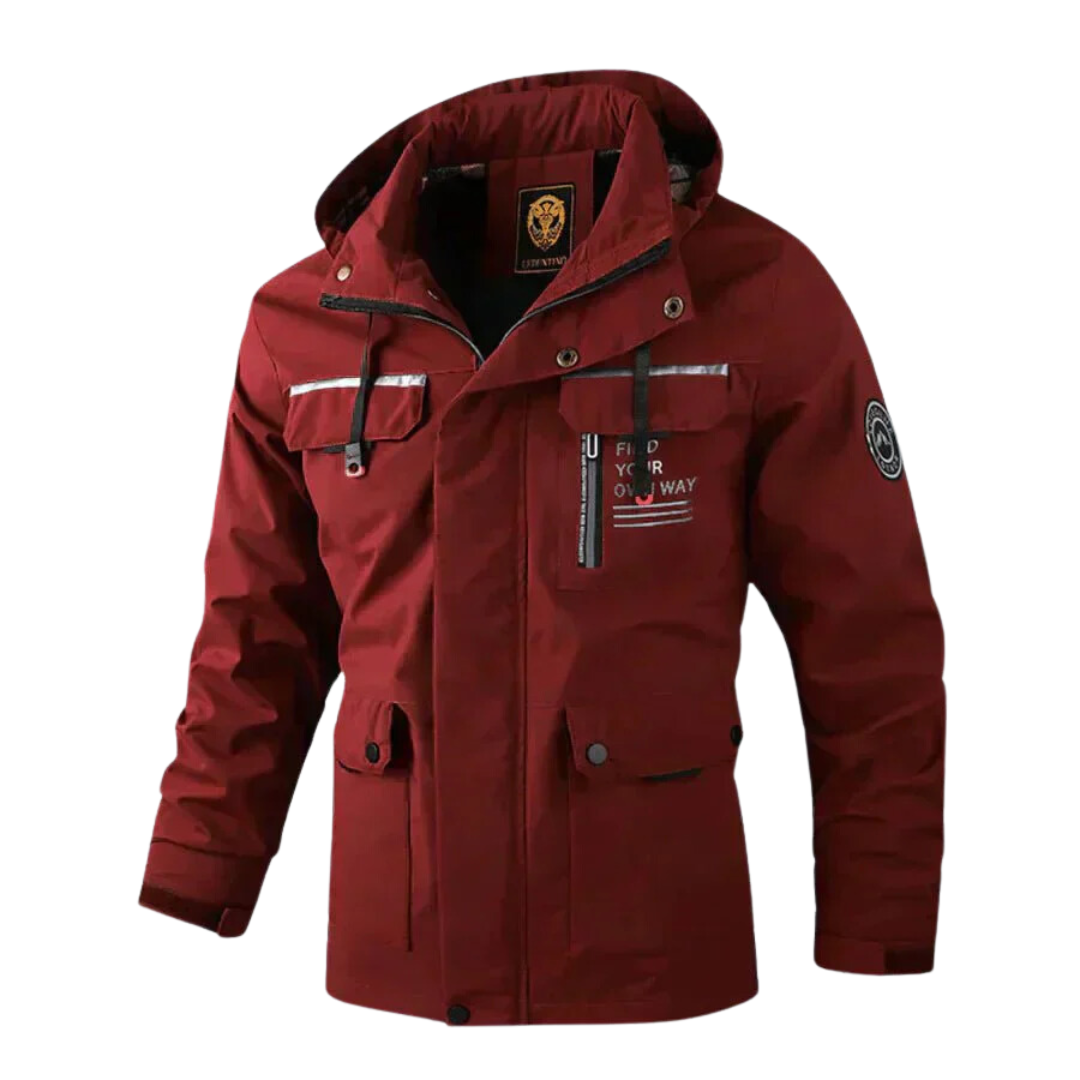 Herren Winterjacke Regular Fit Warm Wetterfest Elegant Outdoor Stadt Berge Komfort Winter