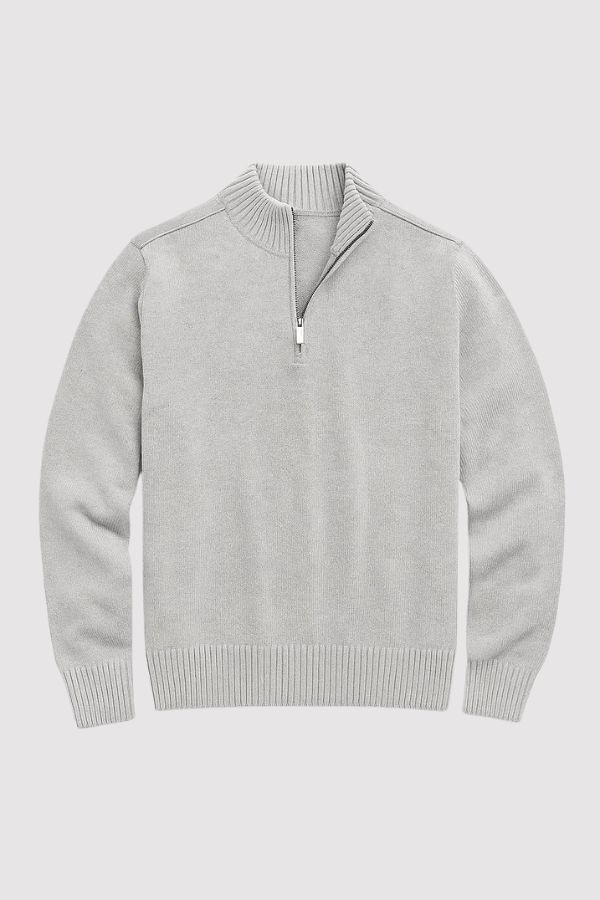 Herren Strickpullover, halber Reißverschluss Stehkragen leicht warm bequem vielseitig