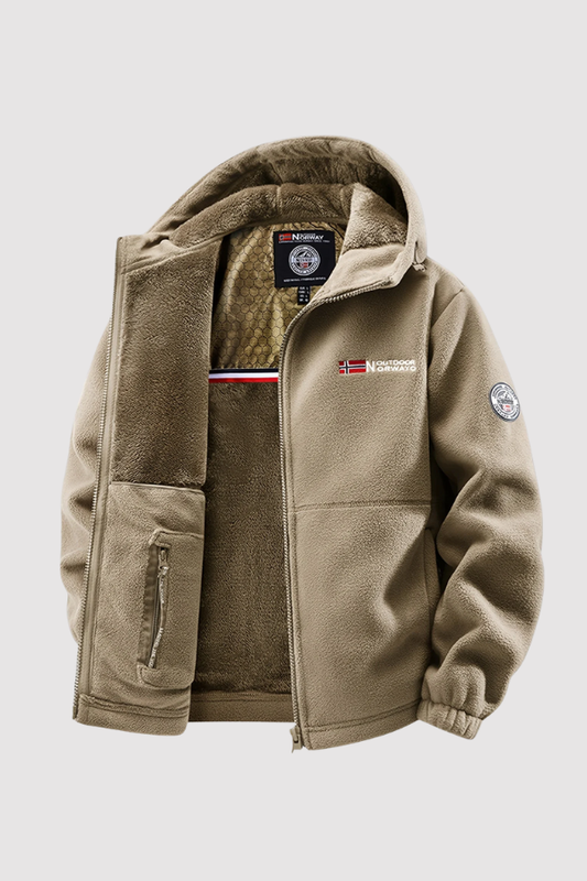 Herren Winterjacke mit Kapuze Reißverschluss Regular Fit winddicht wasserabweisend Outdoor