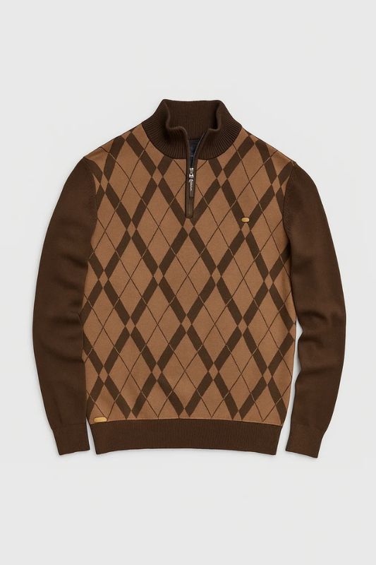 Herren Strickpullover halber Reißverschluss Stehkragen Slim Fit elastisch bequem