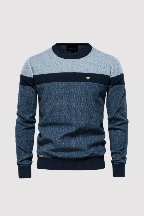 Herren Strickpullover Rundhals Slim Fit elastisch bequem atmungsaktiv Langarm