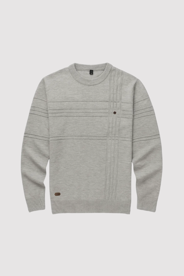 Herren Strickpullover karierter Rundhalsausschnitt