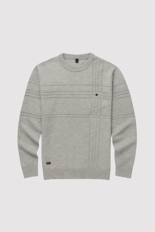 Herren Strickpullover karierter Rundhalsausschnitt