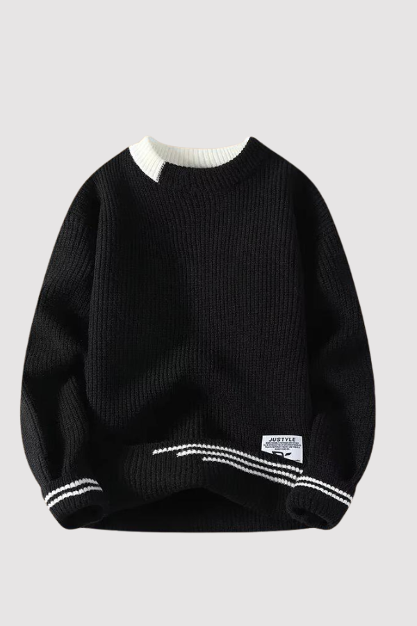 Herren Strickpullover mit klassischem Rundhalsausschnitt bequeme warme atmungsaktive normale Passform