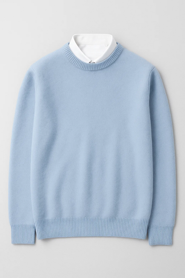 Herren Strickpullover Rundhals tailliert leicht bequem atmungsaktiv Langarm