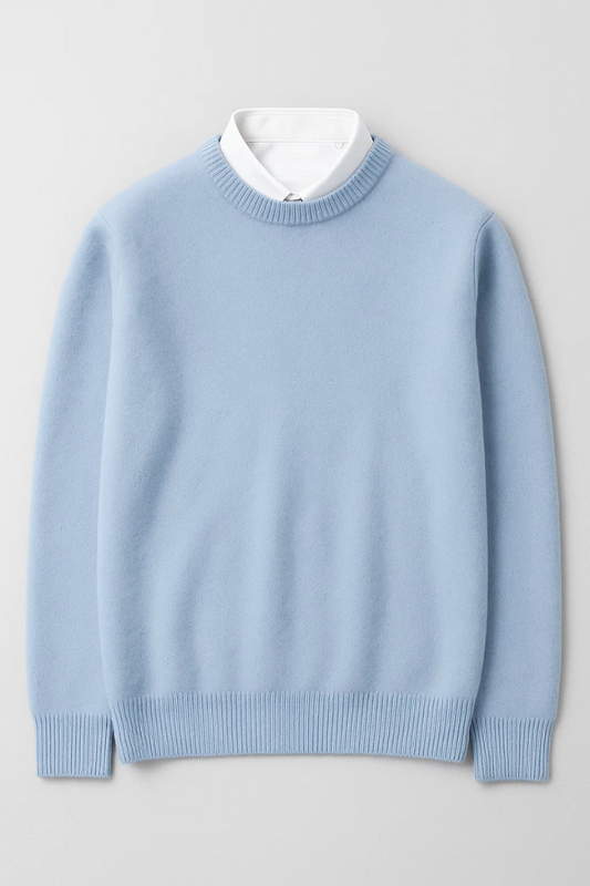 Herren Strickpullover Rundhals tailliert leicht bequem atmungsaktiv Langarm