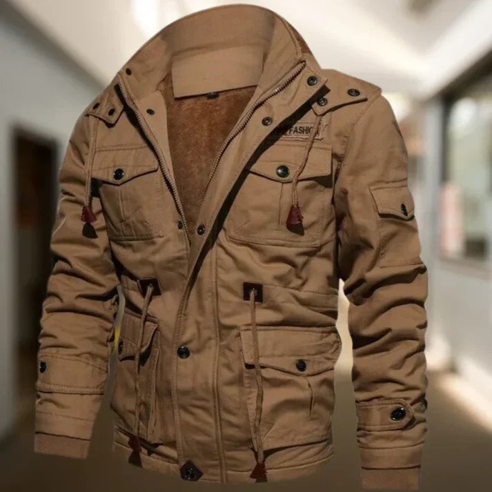 Herren Jacke Langarm Warmfutter Regular Fit Urban Freizeit Klassisches Design Übergangsjacke