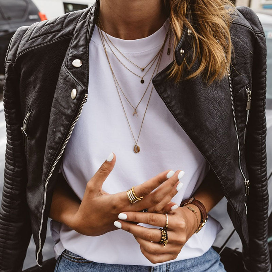 Damen Lederjacke ist in der Taille tailliert elegante Reißverschlusstaschen klassische Passform